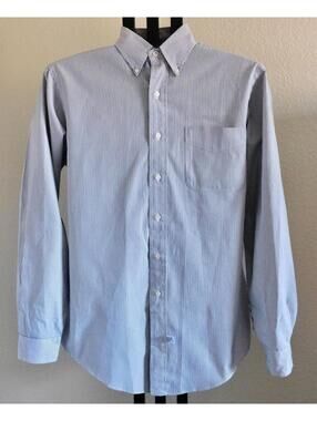 Ralph Lauren Men's Dress Shirt 15.5 34 Blue Stripe 100% Cotton Classic Fit